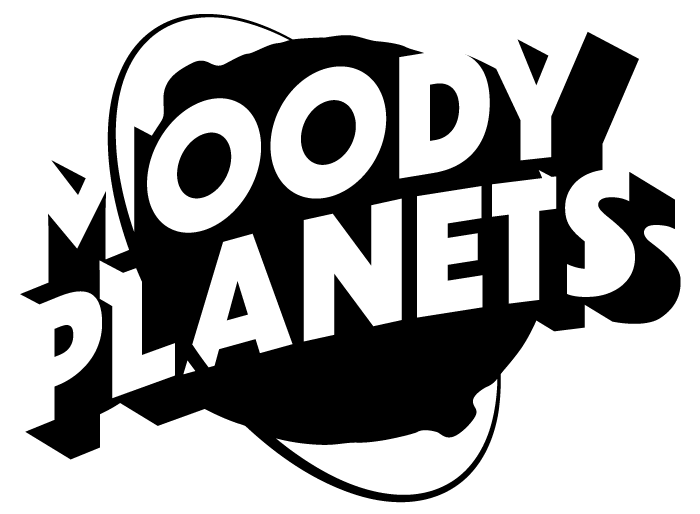 Moody Planets BW